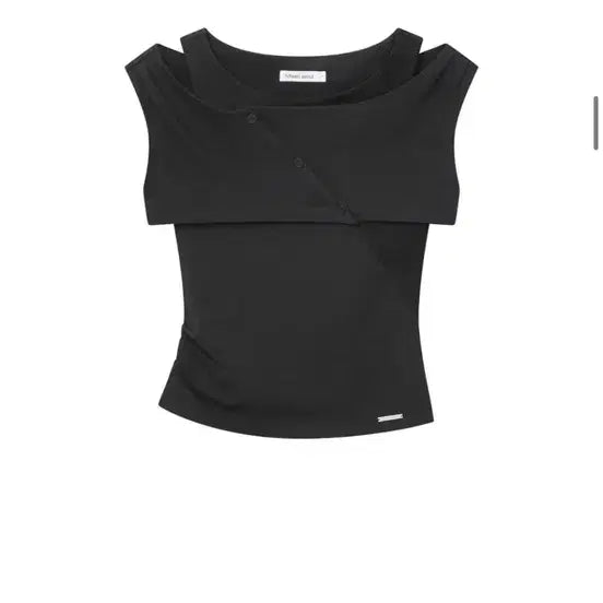 [BUNJANG] Miseki Seoul Micro Cardigan Layered Top Black / 미세키 서울 마이크로 가디건 레이어드탑 블랙