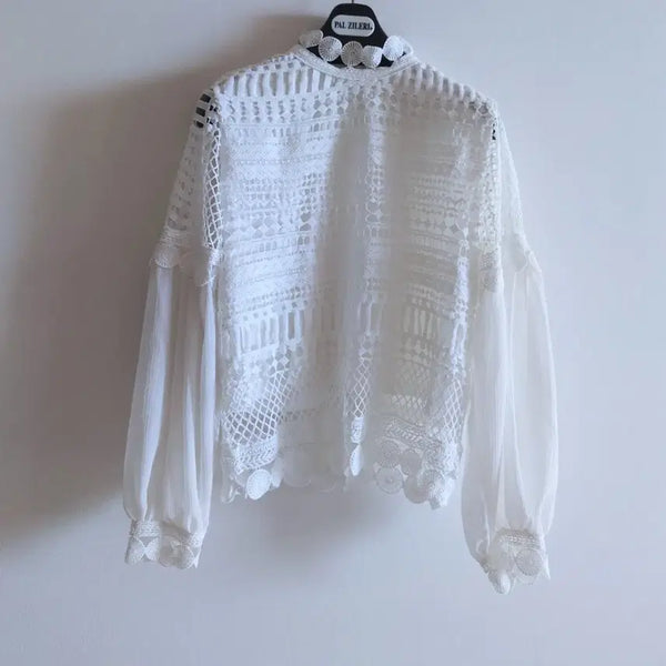 [BUNJANG] White Lace Blouse / 화이트 레이스 블라우스