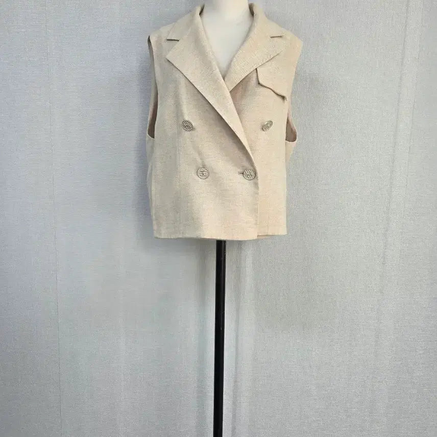 [BUNJANG] Beige Double-Button Vest / 오조크   베이지 더블버튼   베스트