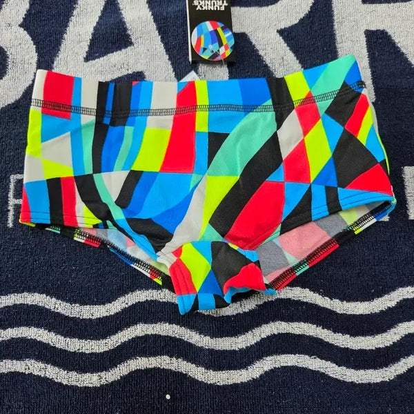 [BUNJANG] Funky Trunks Boy's 8 Short Square Swimsuit - Block Chain / 구펑 펑키트렁크 보이8 숏사각  Block Chain