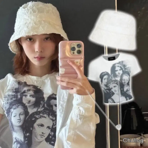 [BUNJANG] Margarine Fingers Bucket Hat White / 마가린핑거스 모자 버킷햇 에스파 윈터 착용