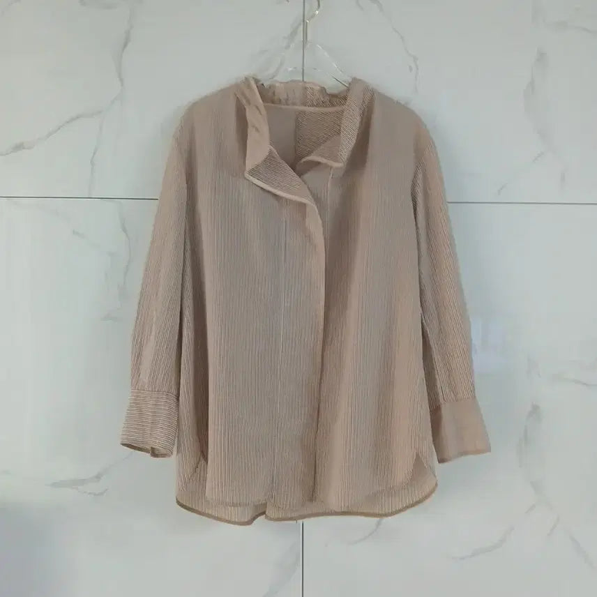 [BUNJANG] Mine Frill Neck Stripe Blouse / 마인 프릴넥 스트라이프 블라우스