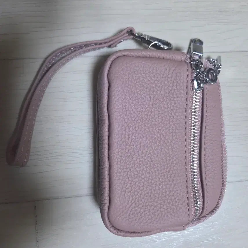 [BUNJANG] Women's Zipper Wallet Pink Cowhide / 여성 지퍼 지갑 핑크 소가죽
