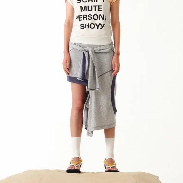 [BUNJANG] Openyy Cutout Skirt Grey M / Openyy 오픈와이와이 컷아웃 스커트 그레이 M