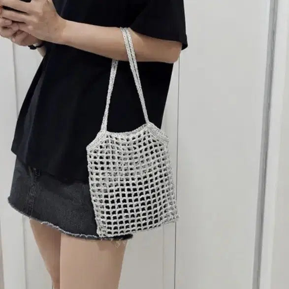 [BUNJANG] Metal Yarn Net Bag (No Inner Bag) / 메탈실 네트백(속가방 없음)
