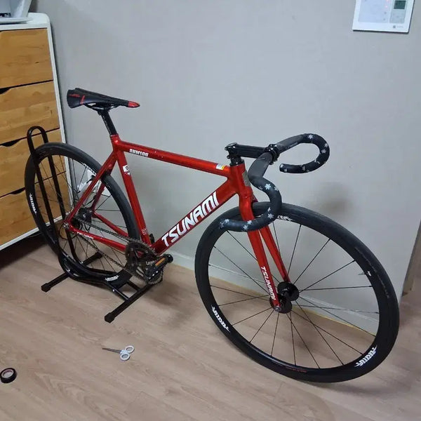[BUNJANG] Tsunami Red Wine Semi-Complete Bike - Size S / 쓰나미 레드와인 s사이즈 반차 급처