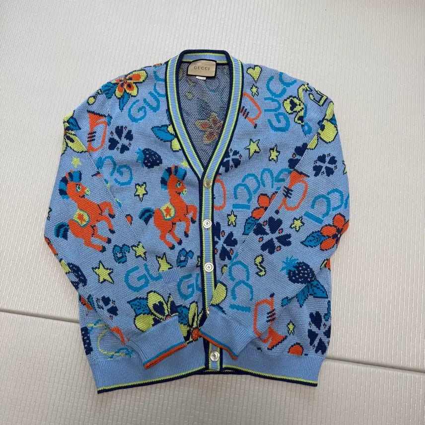 [BUNJANG] Gucci Horsebit Pattern Cardigan / 구찌 말 패턴 블루 가디건