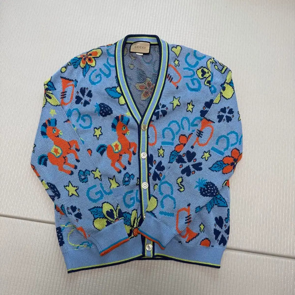 [BUNJANG] Gucci Horsebit Pattern Cardigan / 구찌 말 패턴 블루 가디건