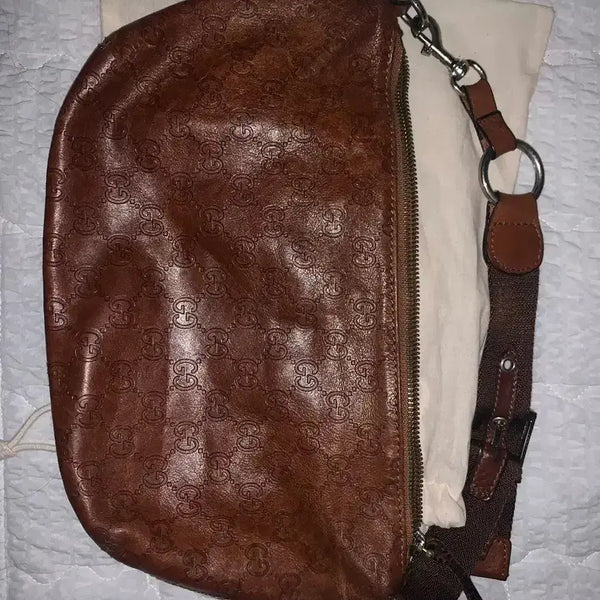 [BUNJANG] Vintage Gucci Brown Leather Shoulder Bag / 빈티지 구찌 브라운 레더 숄더백