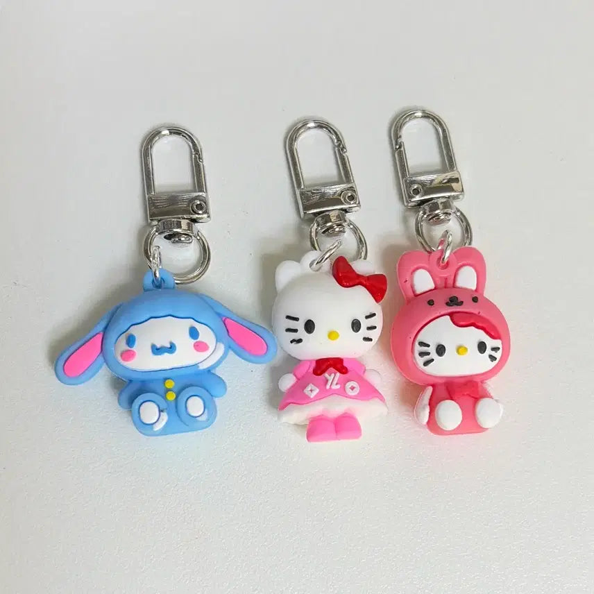 [BUNJANG] Kitty, My Melody, Cinnamonroll Keychain 3-Set / 키티/마이멜로디/시나 키링 3종 세트