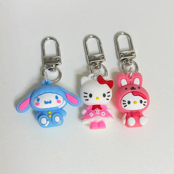 [BUNJANG] Kitty, My Melody, Cinnamonroll Keychain 3-Set / 키티/마이멜로디/시나 키링 3종 세트