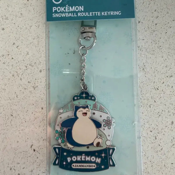[BUNJANG] Pokemon Snorlax Snow Globe Roulette Keyring / 포켓몬스터 온라인샵 잠만보 스노우볼 룰렛 키링 굿즈