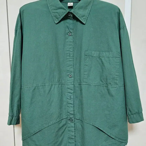 [BUNJANG] 7-Sleeve Cotton Linen Shirt Green Free Size / 면마7부셔츠 그린 free