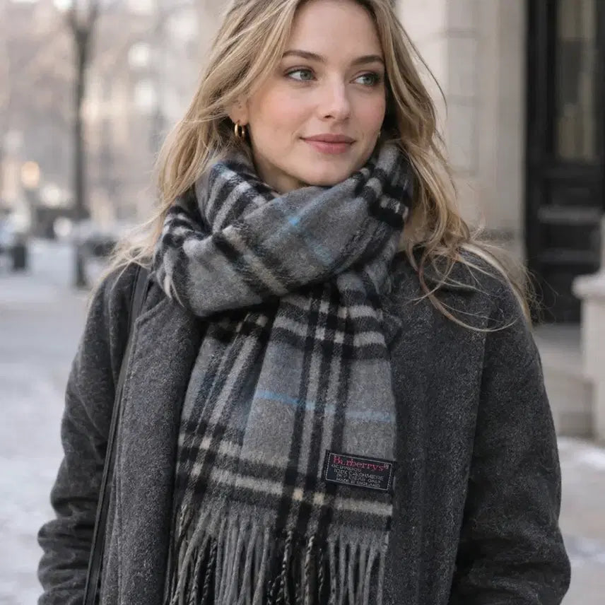 [BUNJANG] Burberry London 100% Cashmere Check Scarf / 버버리 캐시미어 체크 머플러