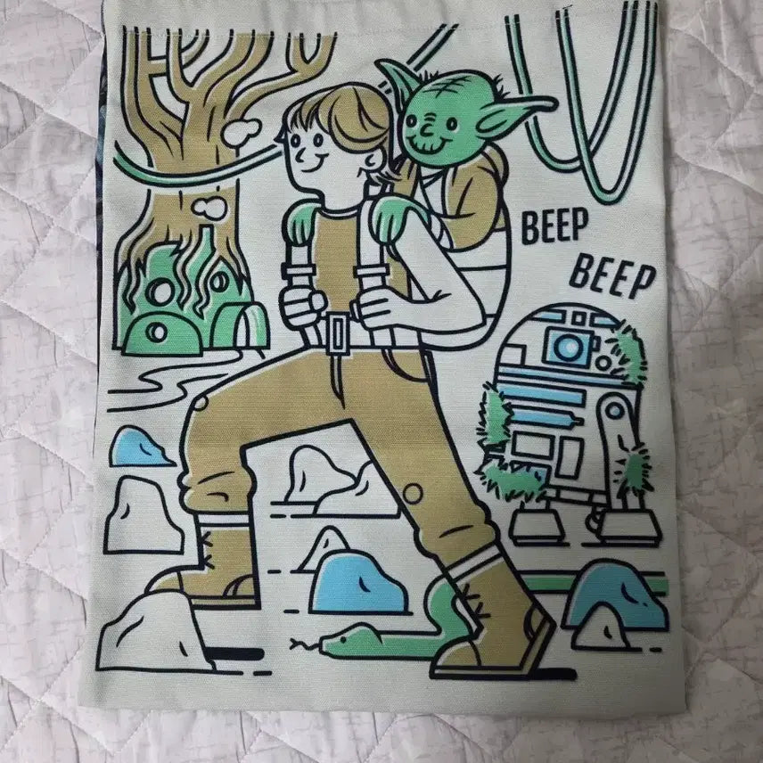 [BUNJANG] Star Wars Luke Skywalker Yoda Eco Bag / 스타워즈 루크 요다 가방 에코백 팔아요