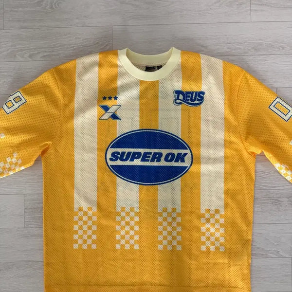 [BUNJANG] Deus Ex Machina Yellow Mesh Moto Jersey / 데우스 엑스 마키나 옐로우 져지