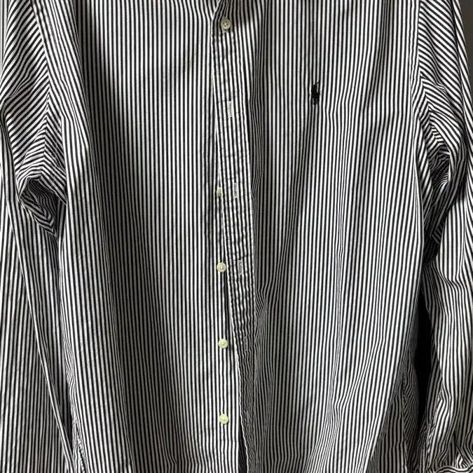 [BUNJANG] Polo Ralph Lauren Men's Striped Shirt Black / 폴로 랄프로렌 셔츠 남성용 스트라이프 블랙