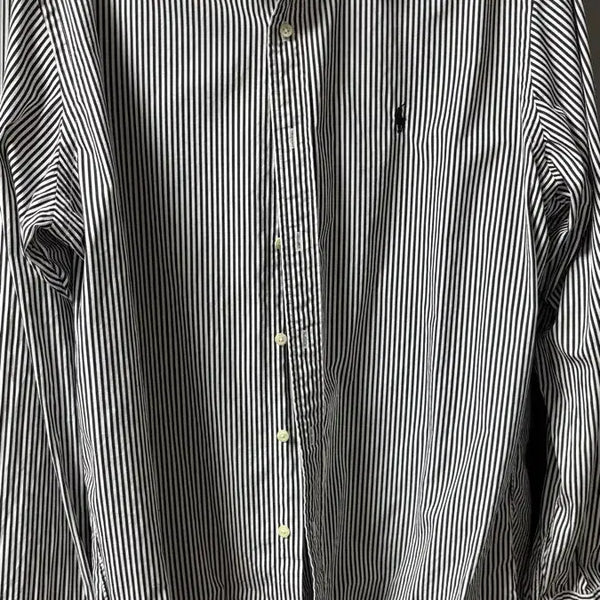 [BUNJANG] Polo Ralph Lauren Men's Striped Shirt Black / 폴로 랄프로렌 셔츠 남성용 스트라이프 블랙