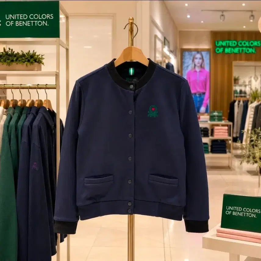 [BUNJANG] Benetton Navy Jumper Jacket (S) / 베네통 / 네이비 점퍼 자켓 90(S)