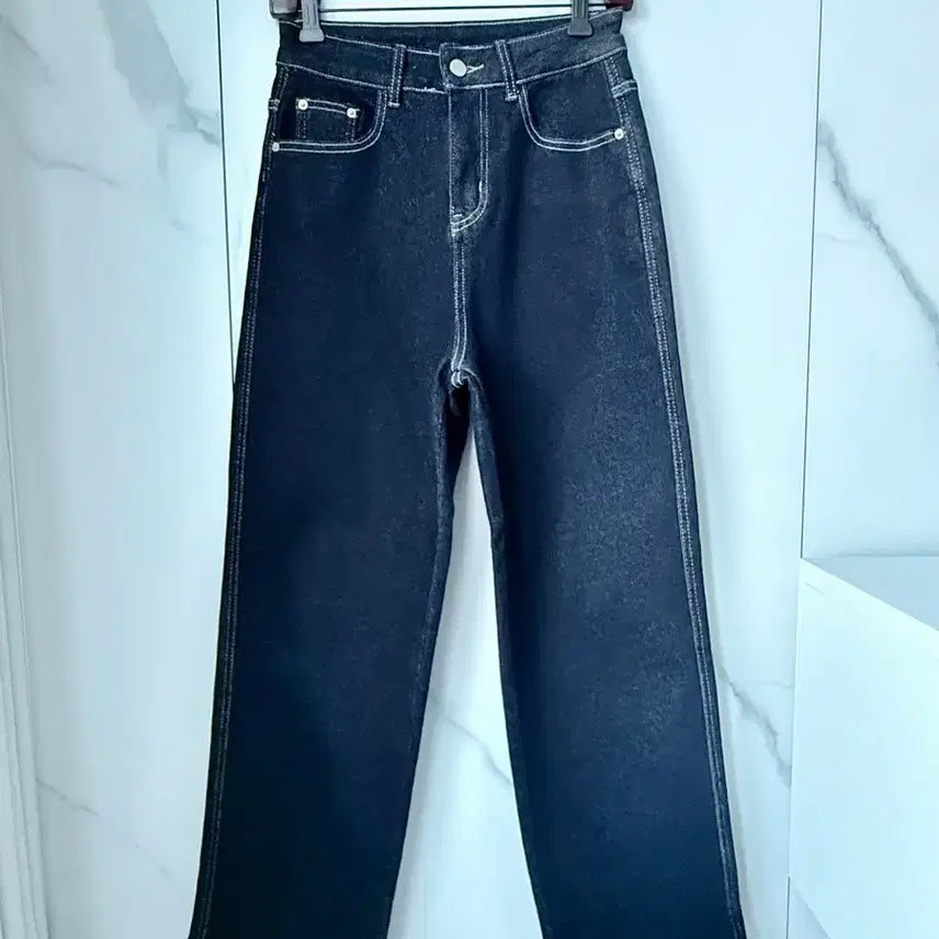 [BUNJANG] Unbranded Raw Denim High Waist Wide Leg Jeans / (새상품) 생지 데님 팬츠 하이웨스트 와이드 청바지