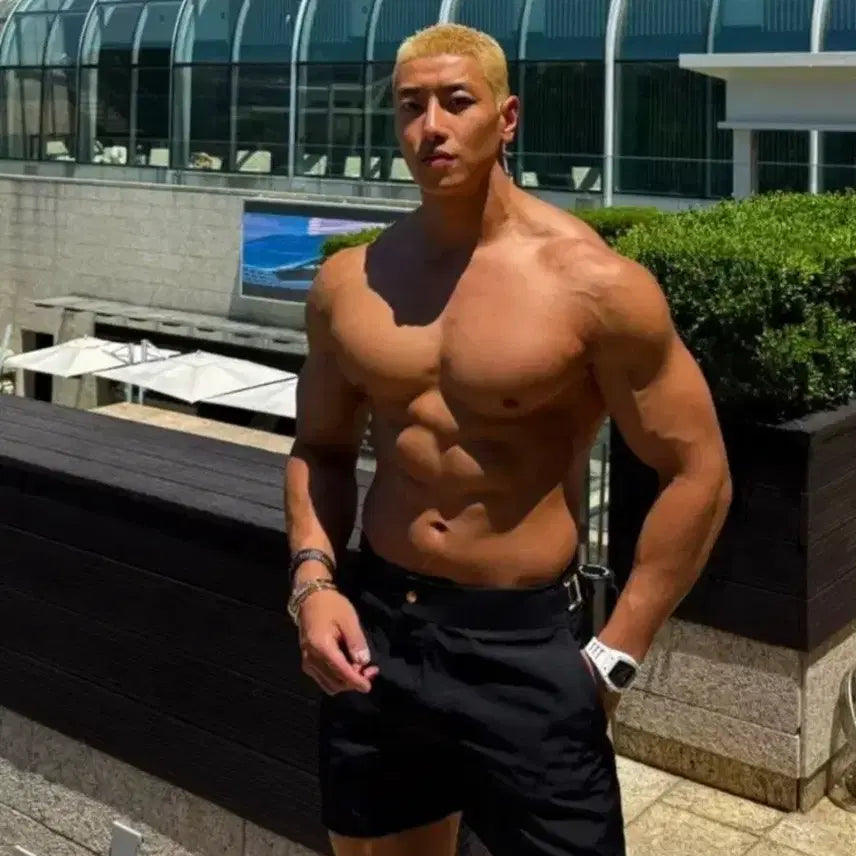 [BUNJANG] Raffinato Etoile Gold Metal Swim Shorts Bundle Set / 라피나토 에뚜알 금장 메탈 RT탭 스윔 쇼츠(52) 블랙, 화이트 2벌 일괄 판매