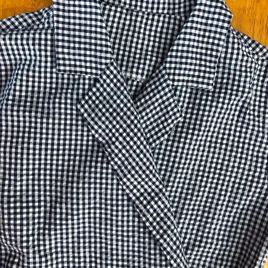 [BUNJANG] Checkered Wrap Long Dress / 체크무늬 랩 롱원피스