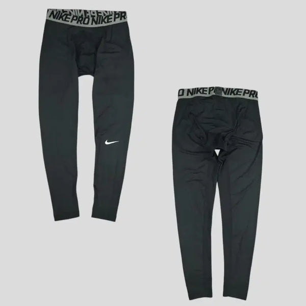 [BUNJANG] Nike Pro Dri-FIT Men's Leggings Black White / 나이키 프로 블랙 화이트 스우시 드라이핏 맨즈 레깅스 타이즈 XL(180/84)