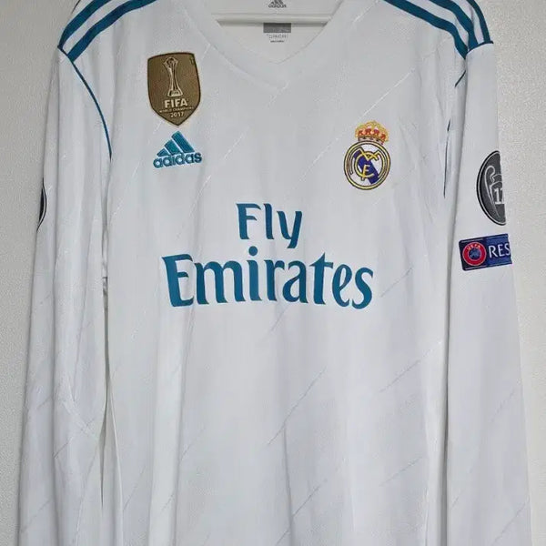 [BUNJANG] Real Madrid 17-18 Home Long Sleeve Ronaldo Official Name Set L / 레알 마드리드 17-18 홈 긴팔 L, 호날두 오피셜 네임셋