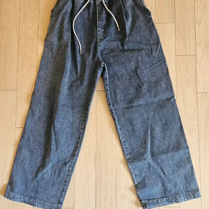 [BUNJANG] Unisex Wide Fit Banding Denim Pants (MP35) / 프리 30-32 가능 남여 청바지 와이드 데님 팬츠 밴딩청바지 (MP35)