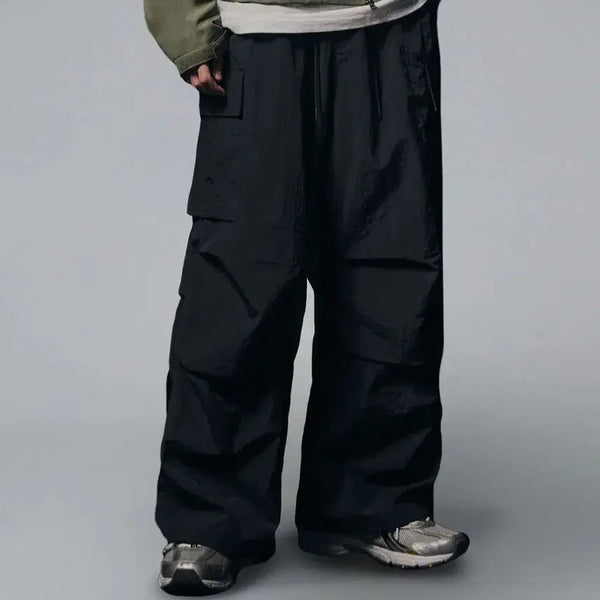 [BUNJANG] Not For None Nylon Cargo Pants Black / 낫포너드 나일론 카고팬츠