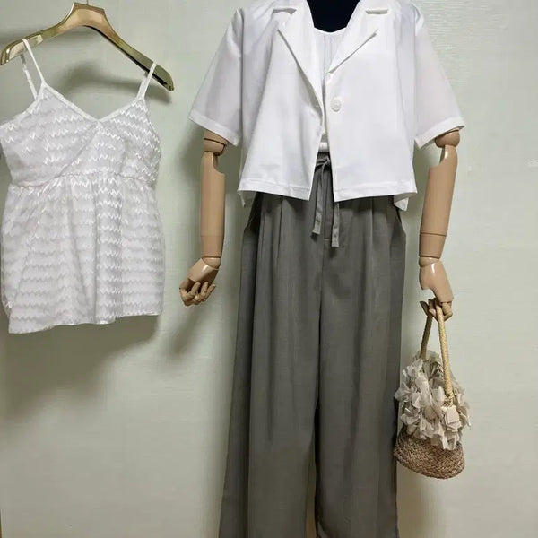 [BUNJANG] Cream Ivory Chiffon Jacket / 크림아이보리쉬폰자켓