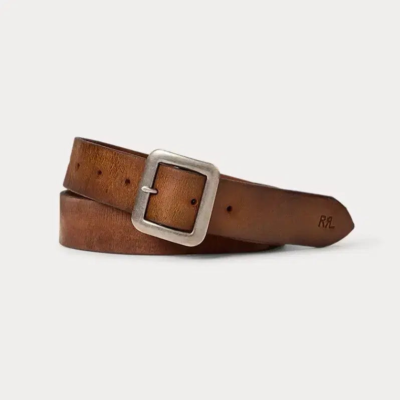 [BUNJANG] RRL Hand-Burnished Leather Belt Size 34 / RRL 핸드버니시 레더 벨트 34