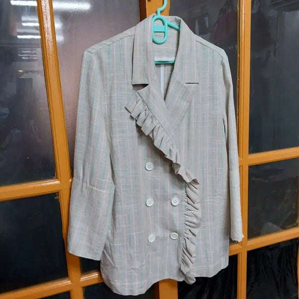 [BUNJANG] Linen Double Button Jacket / 린넨 자켓 여성 프리사이즈