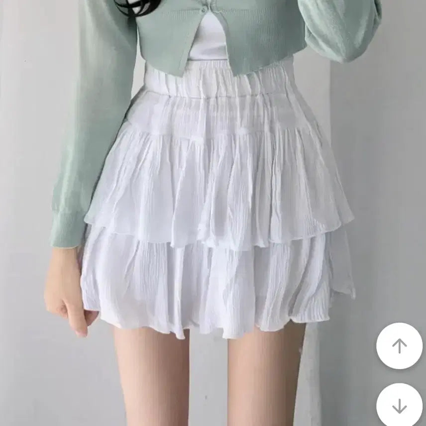[BUNJANG] White Frill Mini Skirt / 화이트 프릴 미니스커트