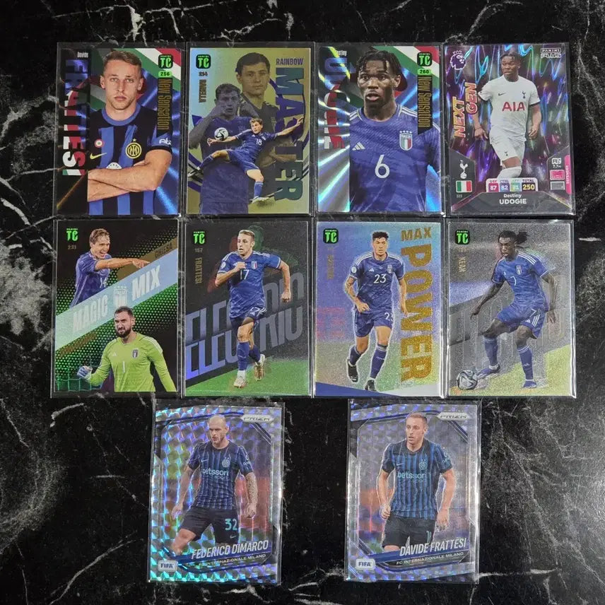 [BUNJANG] Italy National Football Team Trading Cards Bundle (Barella, Bastoni, Dimarco, etc.) / 이탈리아 국대 축구 카드(우도기,바렐라,바스토니,디마르코 등) 10장 일괄 판매