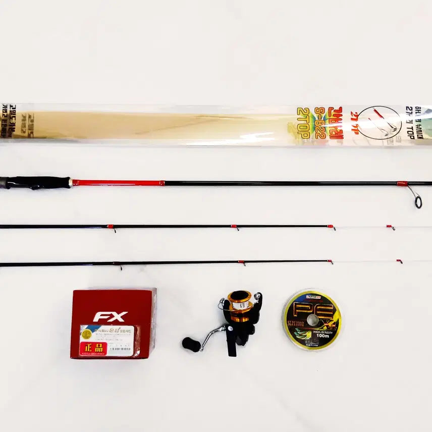 [BUNJANG] CK Jogu Carbon Casting Rod 822L/M with 2 Tips, Approx. 2.5m, Shimano FXC2500FB Reel, Braided Line / 워킹볼락 에깅카본낚시대 822L,M대 초릿대2개 약2.5m+시마노릴+합사