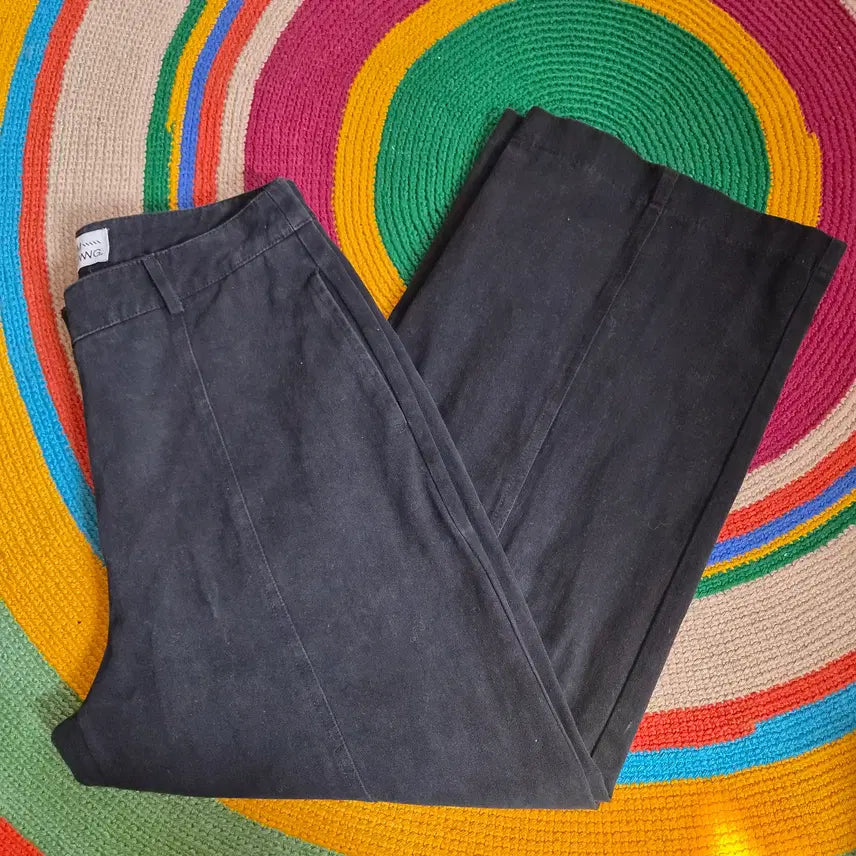 [BUNJANG] From Beginning Women's Cotton Wide Black Pants / 프롬비기닝 여성 코튼와이드블랙팬츠