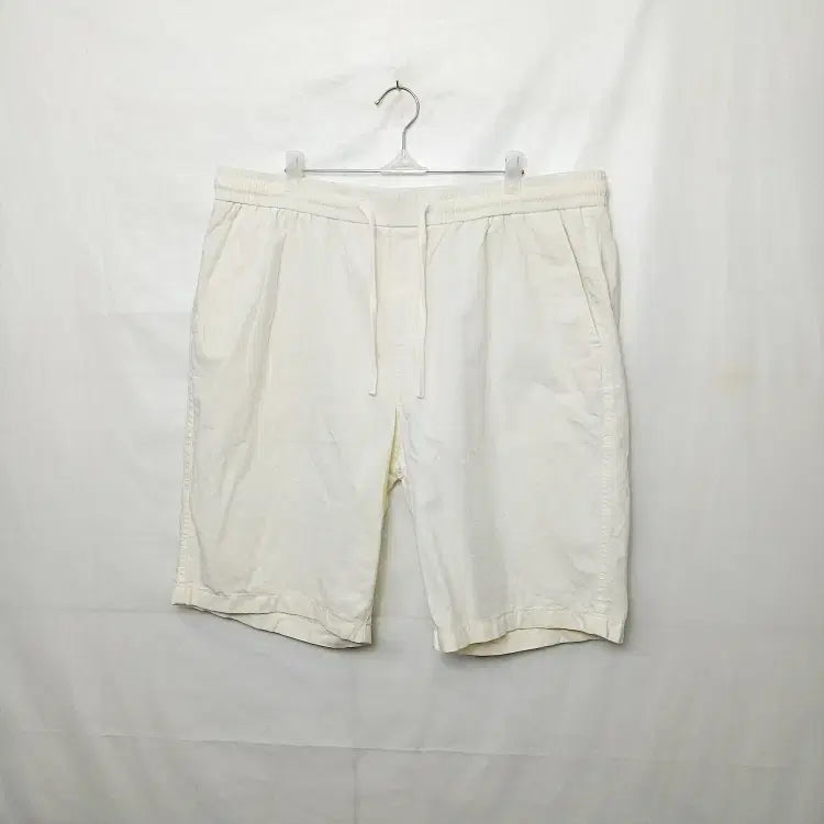 [BUNJANG] Project M Linen Branded Men's Ivory Shorts 36 / 프로젝트엠 린넨브랜디드 남성 아이보리 반바지 36