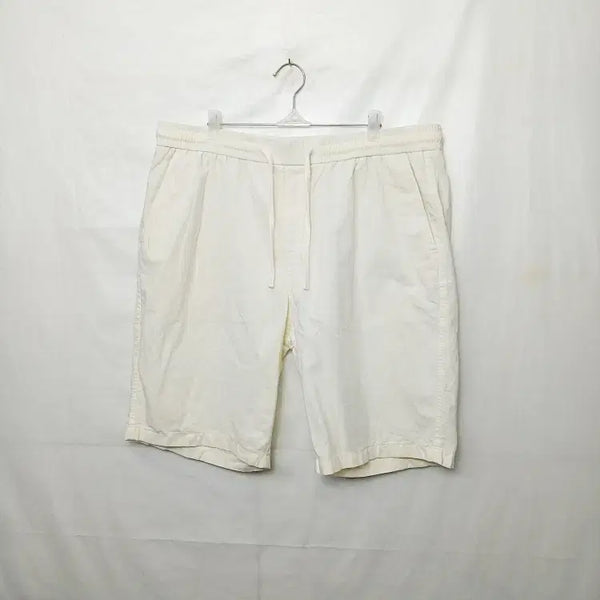[BUNJANG] Project M Linen Branded Men's Ivory Shorts 36 / 프로젝트엠 린넨브랜디드 남성 아이보리 반바지 36