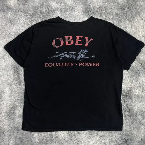 [BUNJANG] OBEY Old School Big Logo Oversized T-Shirt XL / OBEY 오베이 올드스쿨 빅로고 박시핏 반팔 티셔츠y 6549