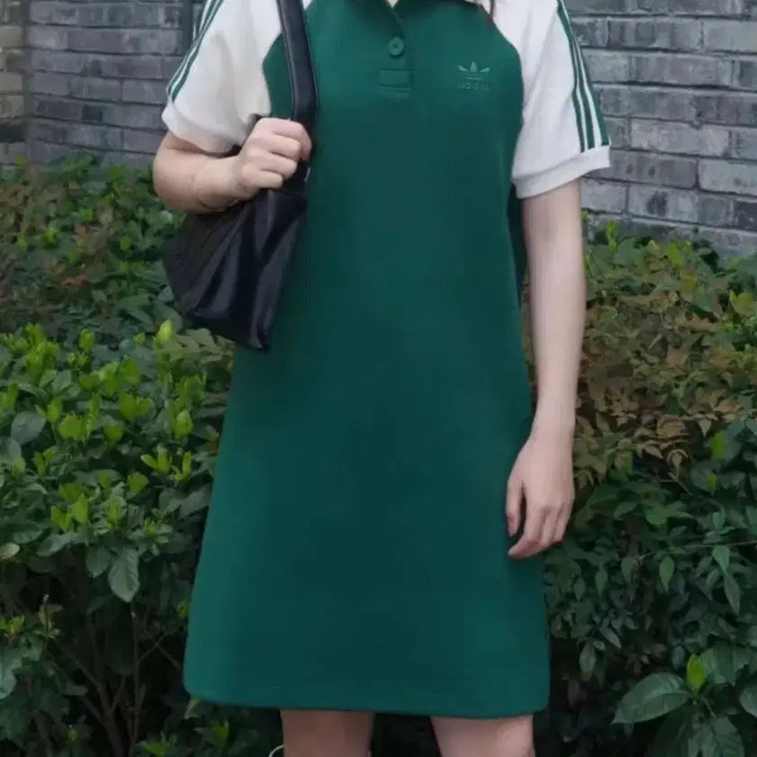 [BUNJANG] Adidas Women's Green Polo Shirt Dress S New / 아디다스 여성 그린 폴로 셔츠 원피스 S 새상품