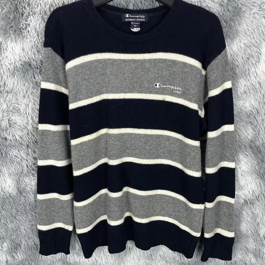 [BUNJANG] Champion USA Archive Stripe Knit Sweater / 챔피온 USA 아카이브 스트라이프 니트 스웨터y 6551