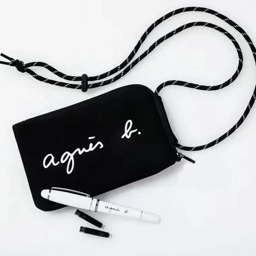 [BUNJANG] Agnes b. Nylon Pouch with Strap / 아그네스베 / 아네스베 나일론 파우치 (정품 새제품)