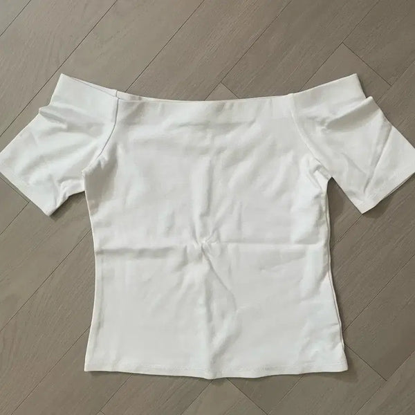 [BUNJANG] H&M Off-Shoulder Short-Sleeve Top White S / H&M 오프숄더 화이트S