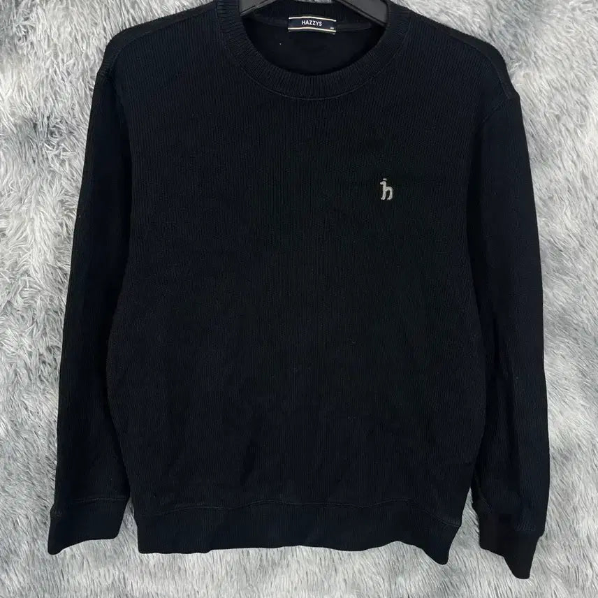 [BUNJANG] Hazzys Embroidered Logo Minimal Cotton Knit Sweatshirt / Hazzys 헤지스 자수로고 미니멀 코튼 니트 맨투맨 y 6553
