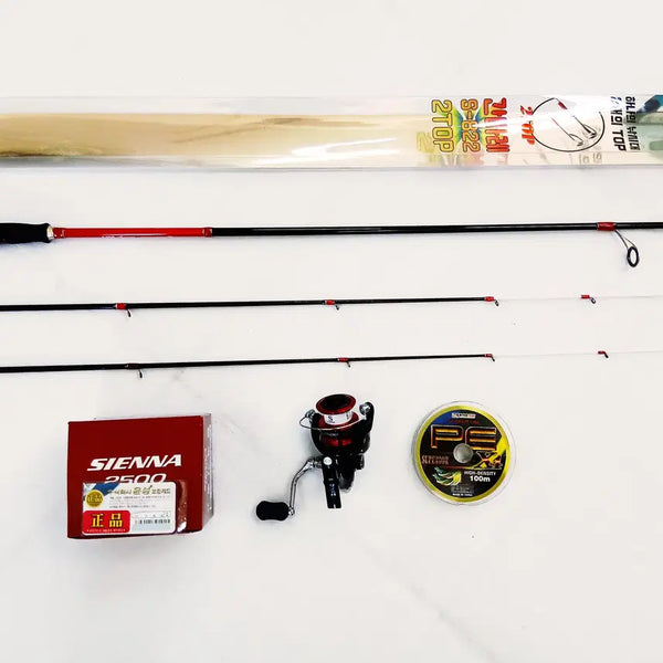 [BUNJANG] CK Jogu Carbon Fishing Rod 822L/M with 2 Tips, Approx. 2.5m, Shimano Sienna Reel, and Braided Line / 워킹볼락 에깅카본낚시대 822L,M대 초릿대2개 약2.5m+시마노시에나릴+합사