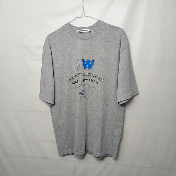 [BUNJANG] WAYNEPRINCE Men's Grey Round Neck T-Shirt / WAYNEPRINCE 웨인프린스 남성 그레이 라운드 티 100