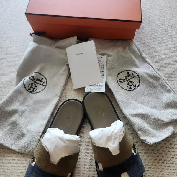 [BUNJANG] Hermès Suede Slippers / 에르메스 스웨이드 슬리퍼정품(풀박)