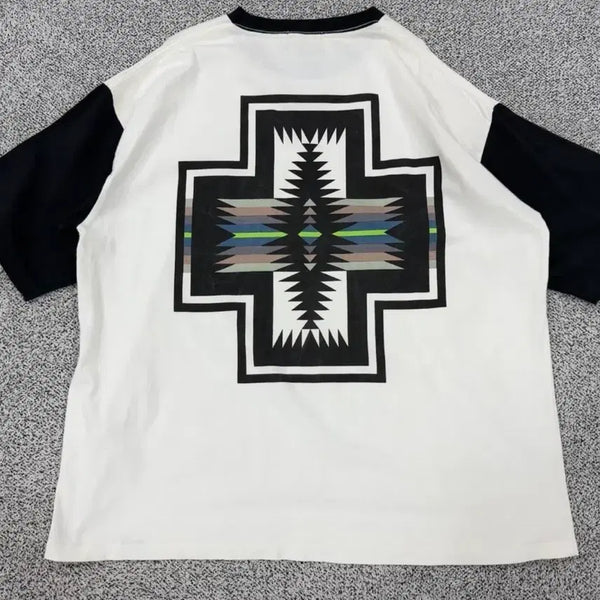 [BUNJANG] Pendleton Navajo Pattern Short-Sleeve T-Shirt / 펜들턴 나바호 패턴 반팔티