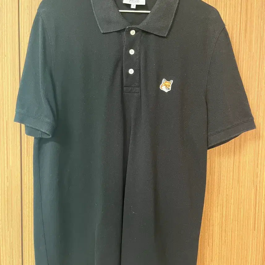 [BUNJANG] Maison Kitsuné Fox Head Short Sleeve Polo Shirt Black / 메종키츠네 폭스헤드 반팔 카라티 블랙